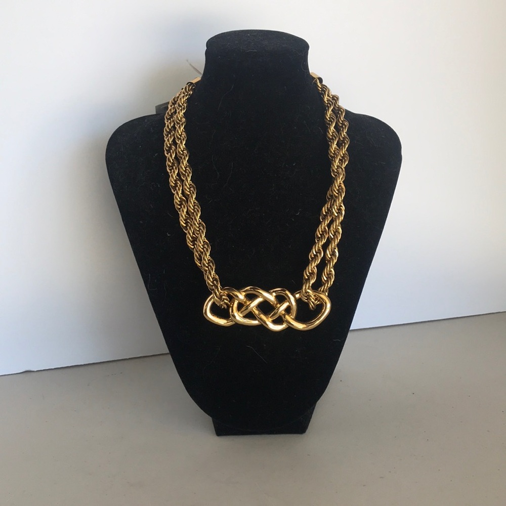 New C Wonder gold plated statement necklace.